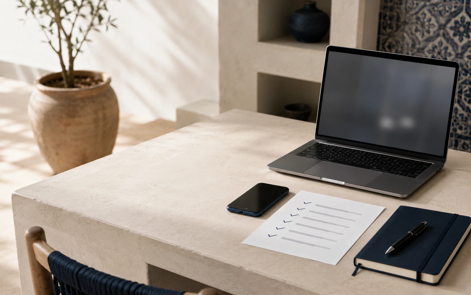 Ordinateur portable, notes et analyse de la présence digitale d’un cabinet lors d’un diagnostic